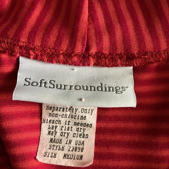 Soft Surroundings Striped Top Ruffle Blouse Sz M Pink 144H - Picture 7 of 8